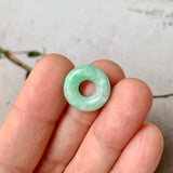 A-Grade Natural Moss On Snow Jadeite Bagel No.172881