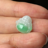 A-Grade Natural Moss On Snow Jadeite Buddha Pendant No.172913