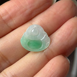 A-Grade Natural Moss On Snow Jadeite Buddha Pendant No.172913