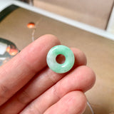 A-Grade Natural Moss On Snow Jadeite Bagel No.172882