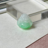 A-Grade Natural Moss On Snow Jadeite Buddha Pendant No.172915