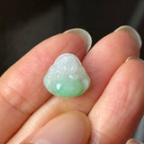 A-Grade Natural Moss On Snow Jadeite Buddha Pendant No.172915