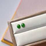 0.75cts A-Grade Natural Imperial Green Jadeite Oval Cabochon Pair No. 180762
