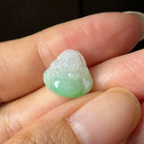 A-Grade Natural Moss On Snow Jadeite Buddha Pendant No.172915