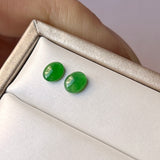 0.75cts A-Grade Natural Imperial Green Jadeite Oval Cabochon Pair No. 180762