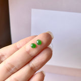 0.75cts A-Grade Natural Imperial Green Jadeite Oval Cabochon Pair No. 180762