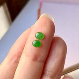 0.75cts A-Grade Natural Imperial Green Jadeite Oval Cabochon Pair No. 180762