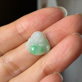 A-Grade Natural Moss On Snow Jadeite Buddha Pendant No.172916