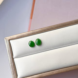0.85cts A-Grade Natural Imperial Green Jadeite Oval Cabochon Pair No. 180763