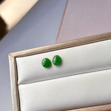 0.85cts A-Grade Natural Imperial Green Jadeite Oval Cabochon Pair No. 180763