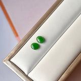 0.85cts A-Grade Natural Imperial Green Jadeite Oval Cabochon Pair No. 180763