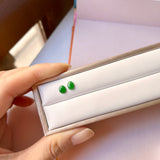 0.85cts A-Grade Natural Imperial Green Jadeite Oval Cabochon Pair No. 180763