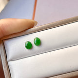 0.85cts A-Grade Natural Imperial Green Jadeite Oval Cabochon Pair No. 180763