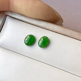 0.85cts A-Grade Natural Imperial Green Jadeite Oval Cabochon Pair No. 180763