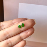 0.85cts A-Grade Natural Imperial Green Jadeite Oval Cabochon Pair No. 180763