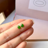 0.85cts A-Grade Natural Imperial Green Jadeite Oval Cabochon Pair No. 180763