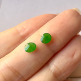 0.85cts A-Grade Natural Imperial Green Jadeite Oval Cabochon Pair No. 180763