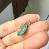 A-Grade Green Floral Jadeite Donut Bamboo Pendant (Dual Gold Tone) No.172610