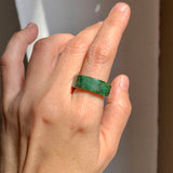 17.2mm A-Grade Natural Imperial Green Jadeite Ring Band No. 162416