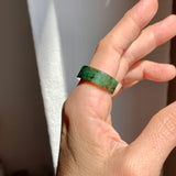 17.2mm A-Grade Natural Imperial Green Jadeite Ring Band No. 162416