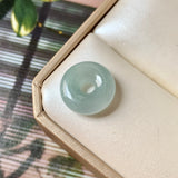 A-Grade Natural Light Greenish Blue Jadeite Bagel No.172886