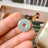 A-Grade Natural Light Greenish Blue Jadeite Bagel No.172886
