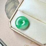 SOLD OUT: A-Grade Natural Moss On Snow Jadeite Donut No.172606