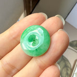 SOLD OUT: A-Grade Natural Moss On Snow Jadeite Donut No.172606