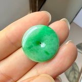 SOLD OUT: A-Grade Natural Moss On Snow Jadeite Donut No.172606