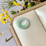 A-Grade Natural White Green Jadeite Bagel No.172887