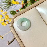 A-Grade Natural White Green Jadeite Bagel No.172887