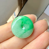 SOLD OUT: A-Grade Natural Moss On Snow Jadeite Donut No.172606