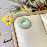 A-Grade Natural White Green Jadeite Bagel No.172887