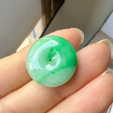SOLD OUT: A-Grade Natural Moss On Snow Jadeite Donut No.172606
