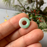 A-Grade Natural White Green Jadeite Bagel No.172887