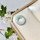 A-Grade Natural White Green Jadeite Bagel No.172888