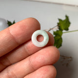 A-Grade Natural White Green Jadeite Bagel No.172888