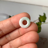 A-Grade Natural White Green Jadeite Bagel No.172888