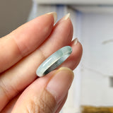 16mm A-Grade Natural Floral Jadeite Slim Cut Ring Band No. 162614