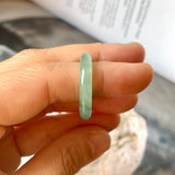 17mm A-Grade Natural Bluish Green Jadeite Abacus Ring Band No.220681