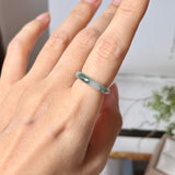 16mm A-Grade Natural Floral Jadeite Slim Cut Ring Band No. 162614