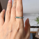 16mm A-Grade Natural Floral Jadeite Slim Cut Ring Band No. 162614