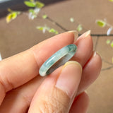 16.6mm A-Grade Natural Floral Jadeite Slim Cut Ring Band No. 162615