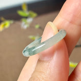 16.6mm A-Grade Natural Floral Jadeite Slim Cut Ring Band No. 162615