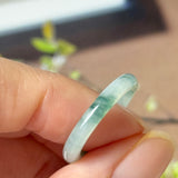 16.6mm A-Grade Natural Floral Jadeite Slim Cut Ring Band No. 162615