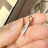 A-Grade Moss On Snow Jadeite V.Petals Lilac Flower Donut Pendant No.172620