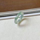 16mm A-Grade Natural Floral Jadeite Slim Cut Ring Band No. 162616