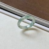 16mm A-Grade Natural Floral Jadeite Slim Cut Ring Band No. 162616