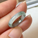 16mm A-Grade Natural Floral Jadeite Slim Cut Ring Band No. 162616