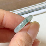 16mm A-Grade Natural Floral Jadeite Slim Cut Ring Band No. 162616